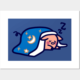 Cute Sleeping Pig Posters and Art